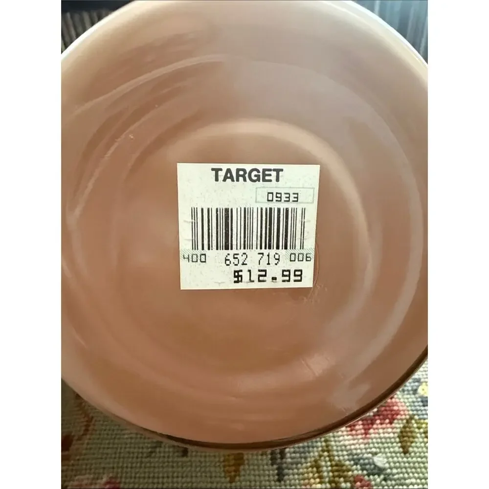 Vintage 80s/90s Target Beige Calla Lilly Floral Gold Trim Art Nouveau Vase